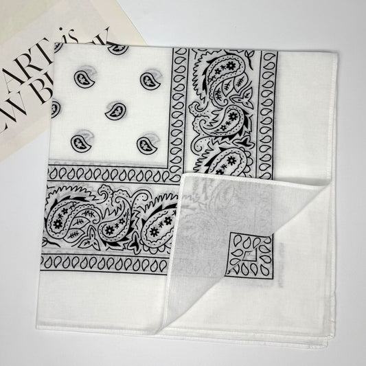 Retro Pure Cotton Headscarf – Cashew Square Scarf & Hip-Hop Amoeba Hat