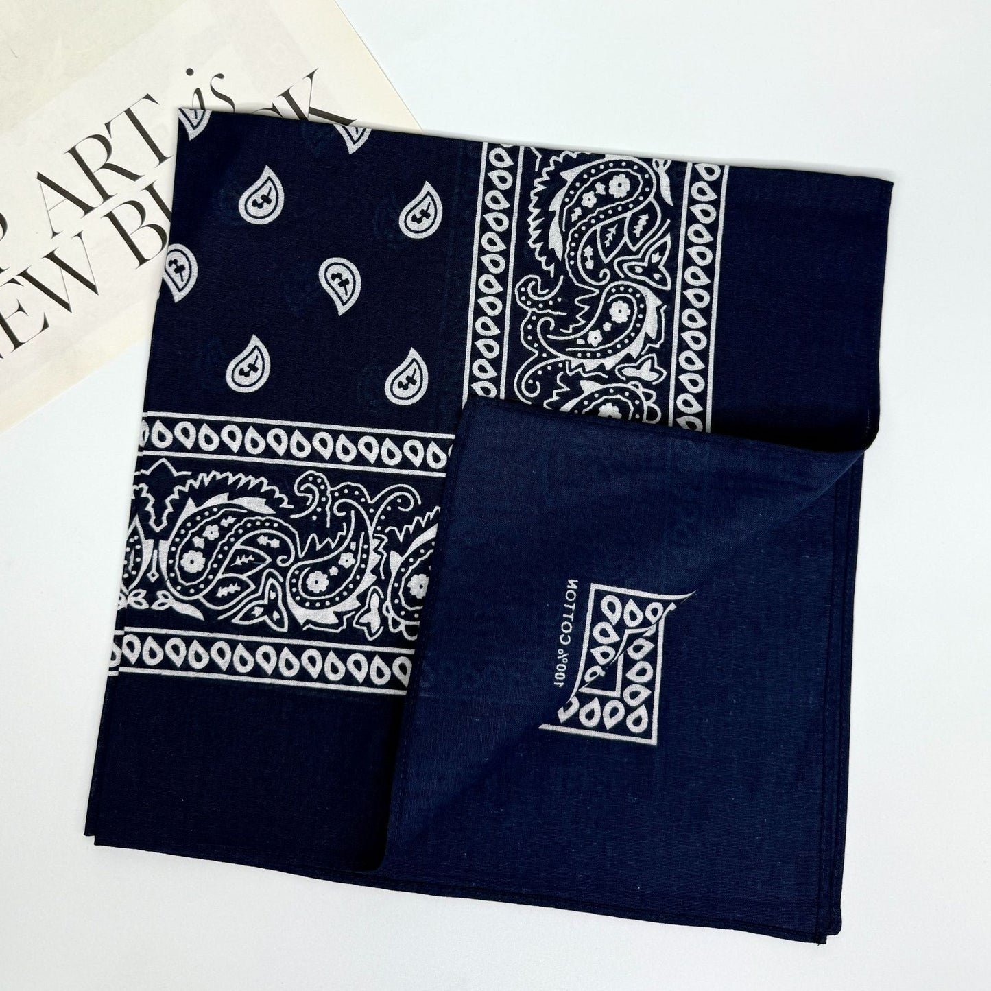 Retro Pure Cotton Headscarf – Cashew Square Scarf & Hip-Hop Amoeba Hat
