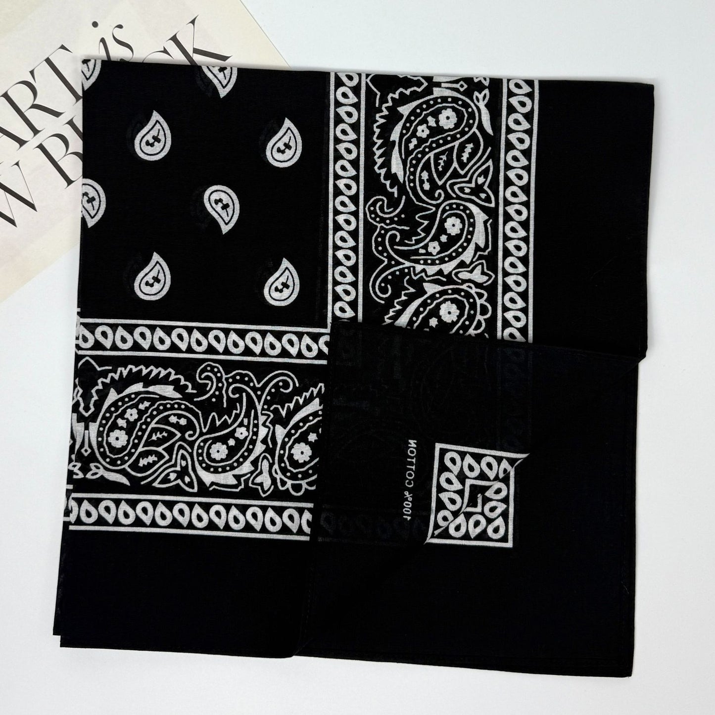 Retro Pure Cotton Headscarf – Cashew Square Scarf &amp; Hip-Hop Amoeba Hat