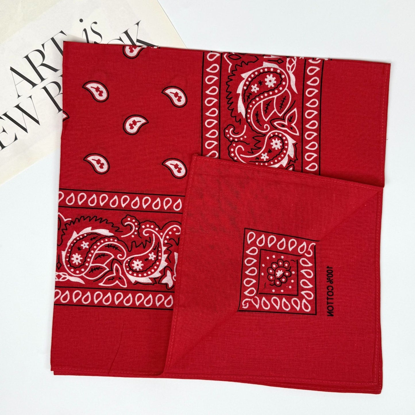 Retro Pure Cotton Headscarf – Cashew Square Scarf &amp; Hip-Hop Amoeba Hat