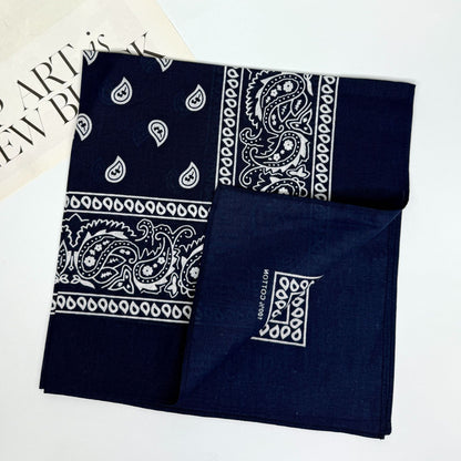 Retro Pure Cotton Headscarf – Cashew Square Scarf &amp; Hip-Hop Amoeba Hat